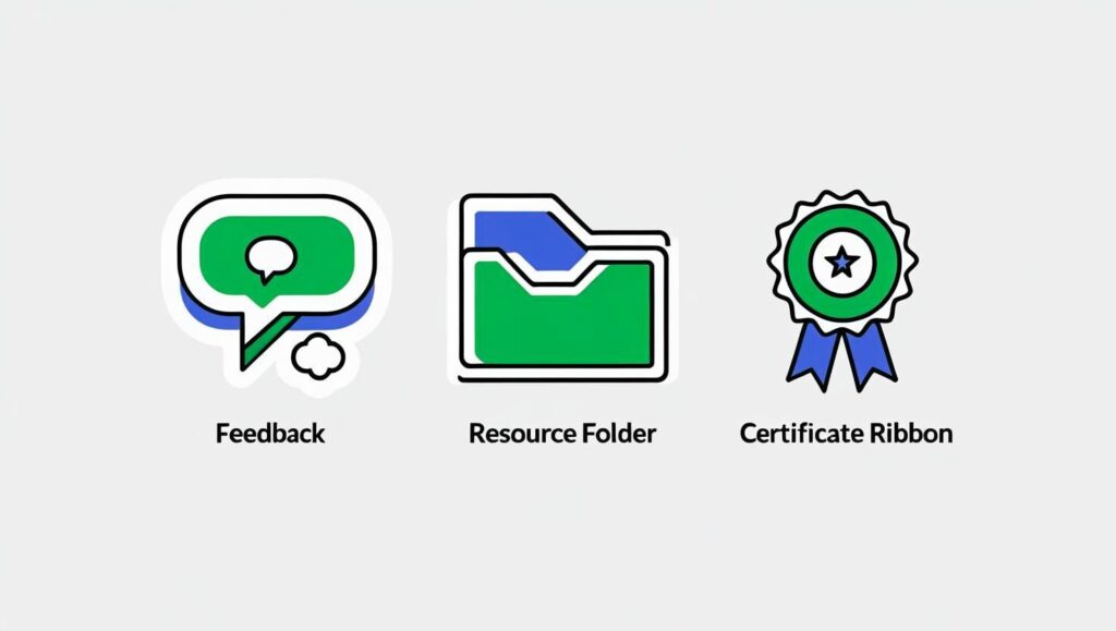 Icons for course benefits