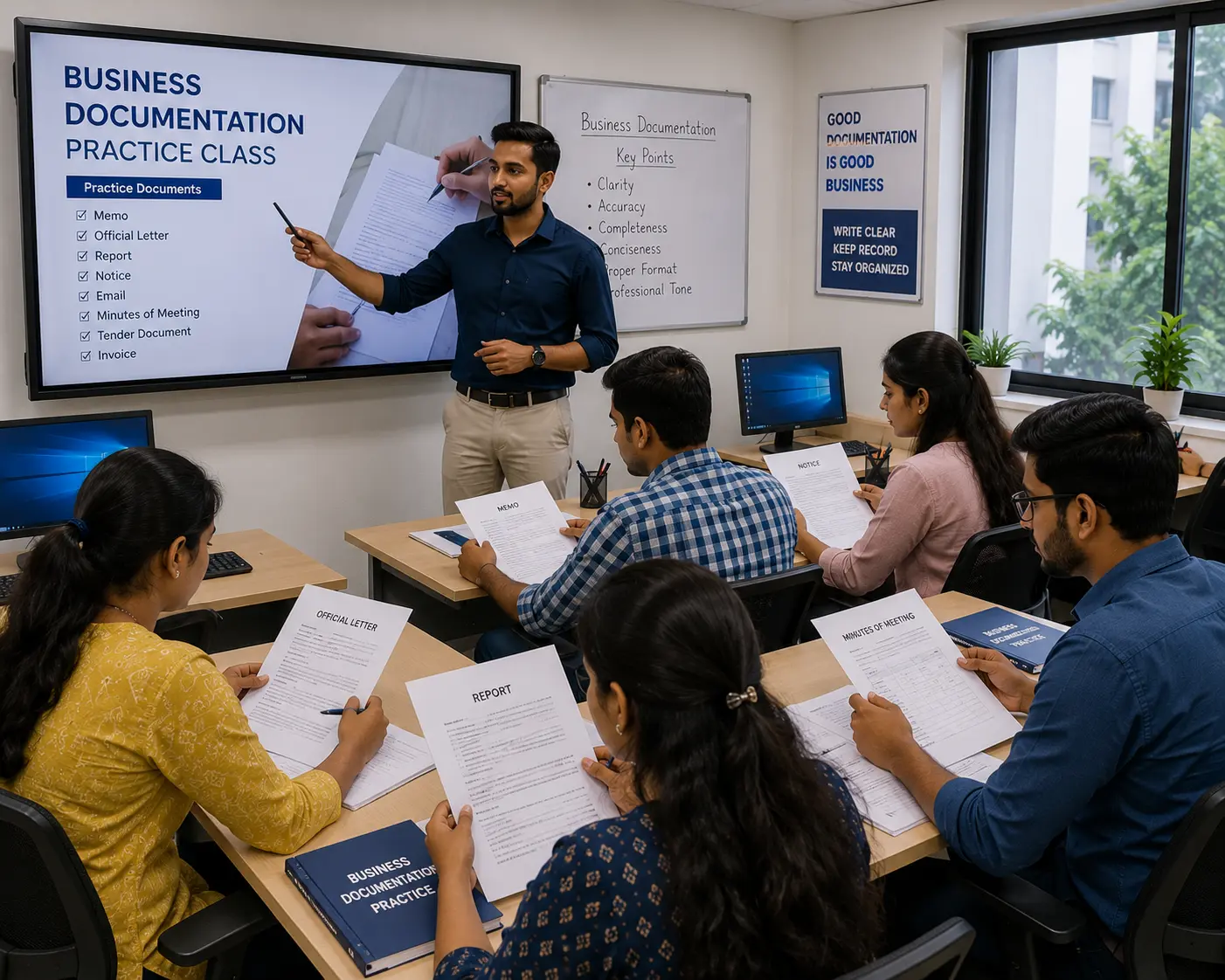 Business documentation practice class Laxmi Nagar institute